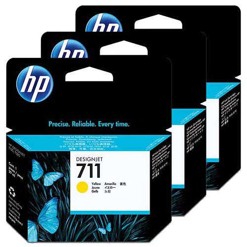 Pack 3 Cartuchos Hp 711 Amarillo Original